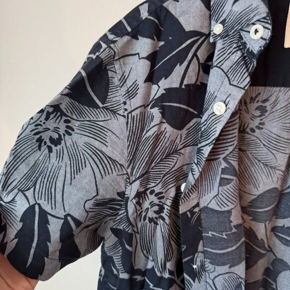 Penguin 70's Retro Indie Hawaiian Shirt Men's Button Down Blue Floral - Picture 6 of 11